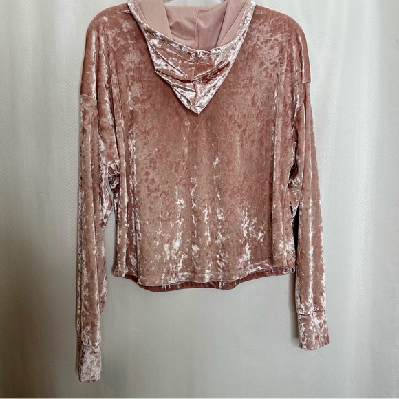 Spyder pink crushed velvet cropped hoodie - Picture 6 of 7